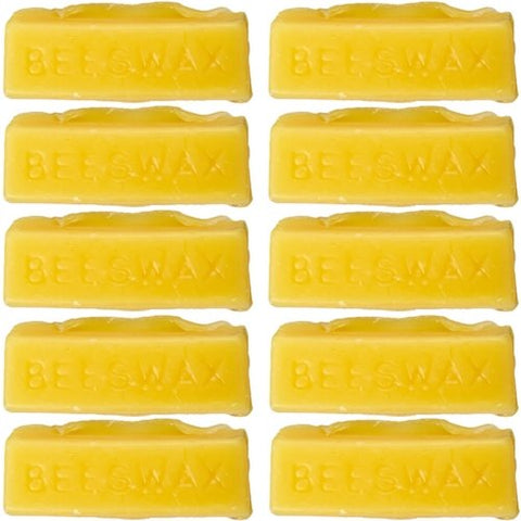 ChefLand  100 Percent Organic Hand Poured Beeswax Premium Quality, Triple Filtered Cosmetic Grade 10 One OZ Bars 10 OZ