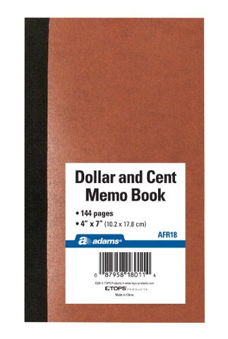 Adams Dollar and Cent Memo Book, 7 x 4 Inches, 144 Pages (AFR18), Pack of 4