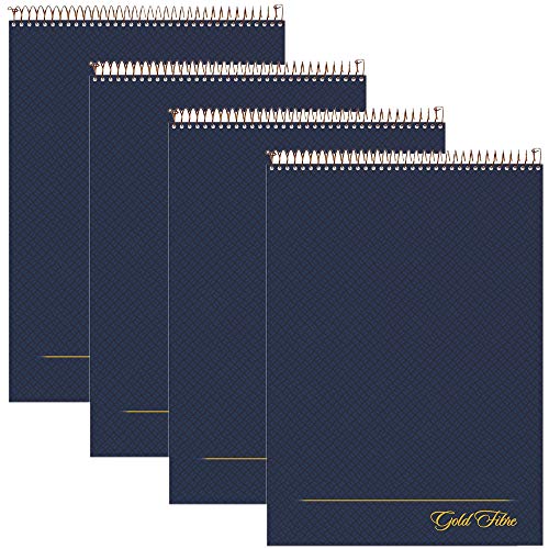 AMPAD Gold Fibre Project Planner, Top-Wire Bound, 8-1/2" x 11-3/4", Project Rule, Navy Cover, 70 Sheets (20-815) - 4 PACK