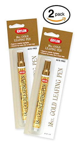 Krylon 18 Kt Gold Leafing Pen Marker Provides Beautiful Highlights For Art, Craft And Home Projects! (Pkg/2)