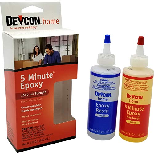 Devcon 8.5oz 20945 5 Minute Epoxy 1500lb Waterproof Glue 4.25oz
