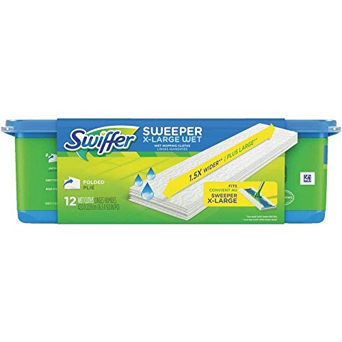 Swiffer 74471 Sweeper X Large Wet Mopp Ing Cloths, Open W Indow Fresh, 12 Folded Sheets