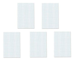 Ampad Quadrille Double Sided Pad, 11 x 17, White, 4x4 Quad Rule, 50 Sheets, 5 Pads, 250 Sheets Total (22-037)