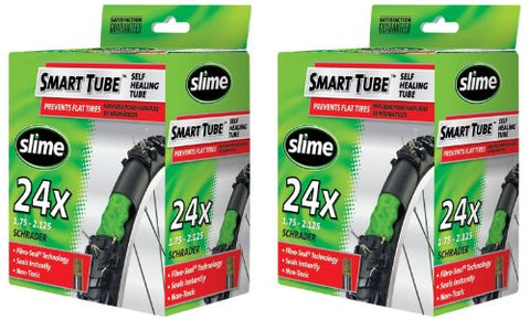 Slime Smart Tube Schrader Valve Bicycle Tube 30047 (24" X 1.75 to 2.125), 2 Pack